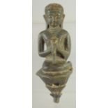 AN EARLY BRONZE BUDDHA FINIAL, 12.5cm high.