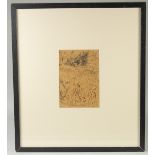 JEWAD SELIM (IRAQ, 1919-1961), ink on paper, framed and glazed, image 23cm x 16cm. Provenance: