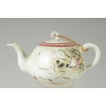 A CHINESE REPUBLIC POLYCHROME PORCELAIN TEAPOT, 18cm spout to handle.