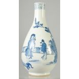 A CHINESE BLUE AND WHITE PORCELAIN VASE, painted with figures, 24cm high.