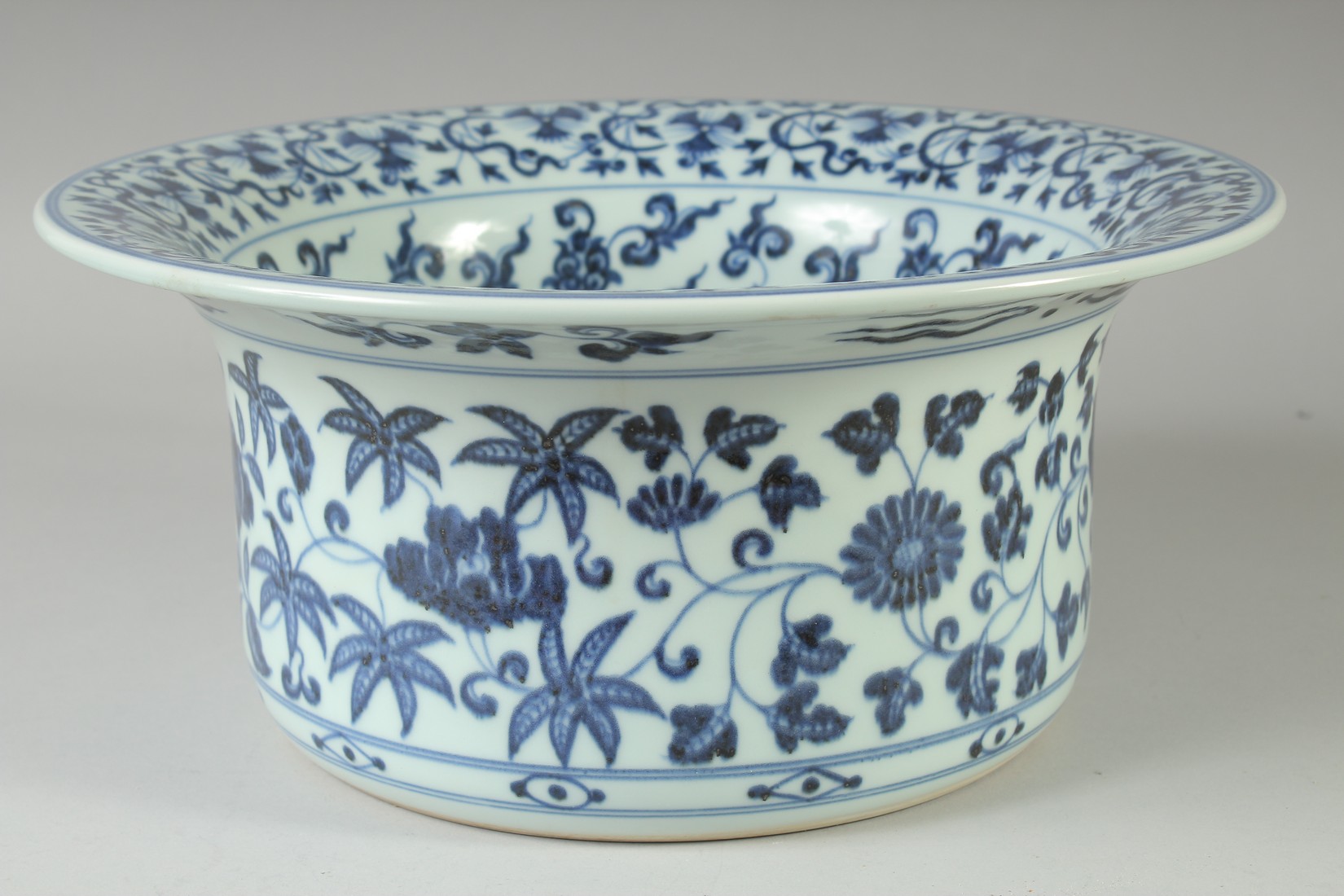 A CHINESE BLUE AND WHITE PORCELAIN WATER BASIN, the interior with auspicious symbols and lotus, 31. - Image 2 of 5