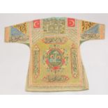 A 20TH CENTURY ISLAMIC OTTOMAN TALISMANIC HAND-PAINTED SHIRT / JAMA, the reverse painted with a