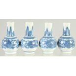 FOUR SMALL CHINESE BLUE AND WHITE MINIATURE VASES, each with four-character mark to base, 4cm