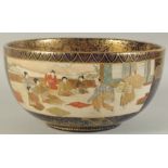 A FINE LATE 19TH CENTURY JAPANESE MEIJI PERIOD SATSUMA BOWL, the interior depicting a landscape