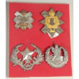 FOUR SILVER AND GILT BLACK WATCH BADGES (OFFICERS).