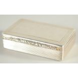 A GOOD WILLIAM IV SILVER SNUFF BOX by THOMAS SHAW. 3.25ins wide. Birmingham 1835.