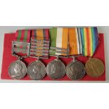 3508. PTE. J. H. LEMON. GORDON HIGHLANDERS. A GROUP OF FIVE MEDALS: INDIA MEDAL with two bars.