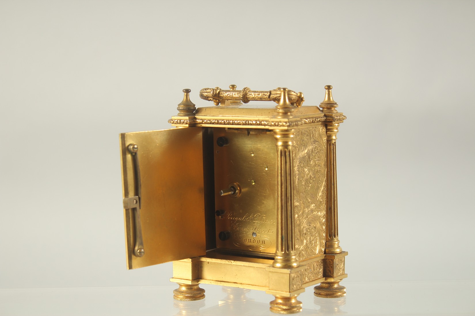 A VERY GOOD SMALL 19TH CENTURY ENGLISH CARRIAGE CLOCK by PERIGAL, DUTERRON, Bond Street, London with - Image 5 of 10