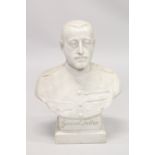 ANTOINE SARTORIO. 1919. (1885 - 1988) FRENCH. A SUPERB WHITE MARBLE BUST OF GENERAL FETTER.