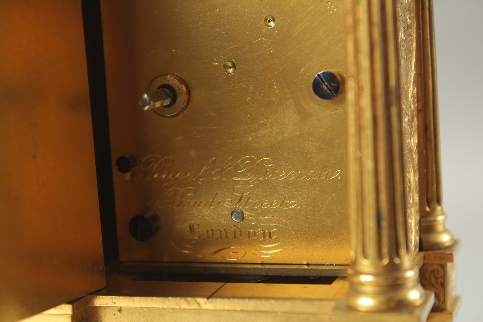 A VERY GOOD SMALL 19TH CENTURY ENGLISH CARRIAGE CLOCK by PERIGAL, DUTERRON, Bond Street, London with - Image 6 of 10