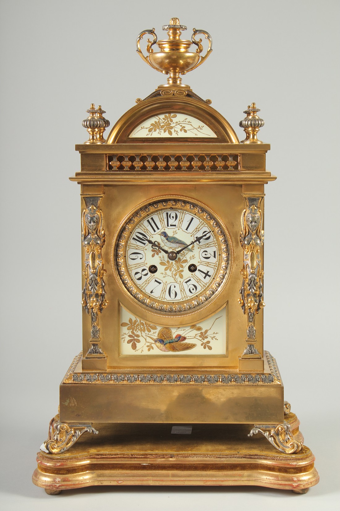 A GOOD 19TH CENTURY FRENCH ORMOLU MANTLE CLOCK possibly by ACHILLE BROCOT, with eight day movement