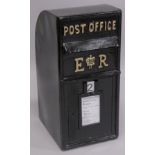A BLACK PAINTED E. R. IRON, REPRODUCTION POST BOX. 24ins high.