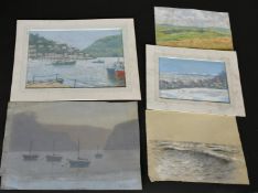 A collection of works by P H Brown, mostly pastel, (q).