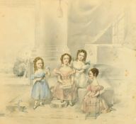 R. Thorburn 19th Century, A study of The Hay children, watercolour, signed and dated 1835,