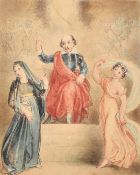 A group of three Shakespearian watercolours, (3).