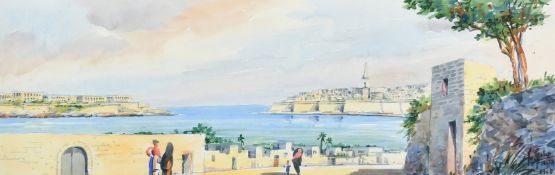 Joseph Galea (1904-1985), a pair of watercolour views of Maltese scenes, signed and inscribed, 7.