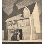 Leslie Moffat Ward (1888-1978), a street scene with figures and cats, lithograph, 12" x 9" (30 x