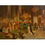 Gustav Pontus Bagge (1839-1915), the coronation of Valdemar, King of Sweden, oil on canvas, signed