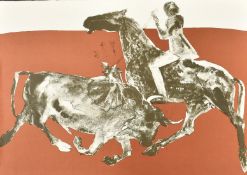 Elisabeth Frink (1930-1993) British, a bull fighting scene, circa 1973, lithograph, signed and