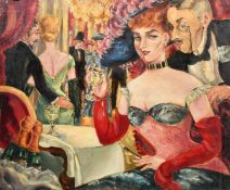 Hedi Schick (1906-1999) Austrian, A night club scene, oil on canvas, signed 19.75" x 24", (50.