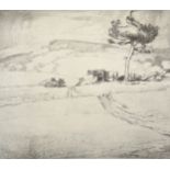 Leslie Moffat Ward (1888-1978), 'Houns Tout Hill', etching, signed and inscribed, 6" x 8.75" (15 x