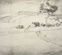 Leslie Moffat Ward (1888-1978), 'Houns Tout Hill', etching, signed and inscribed, 6" x 8.75" (15 x