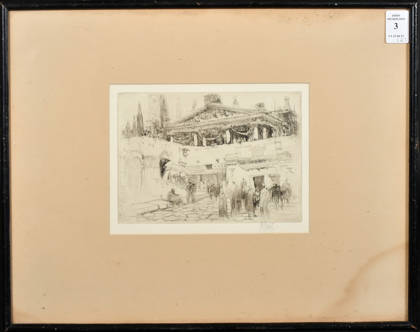 William Walcot (1874-1943), 'The First Temple to Jupiter', etching, signed in pencil, 5" x 7" (13 - Image 2 of 5