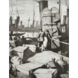 Leslie Moffat Ward (1888-1978), 'Among the Tugs Holland', engraving, 9.75" x 7.75" (25 x 22cm),