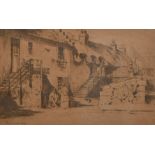 David Young Cameron (1865-1945) Scottish, 'Old Bridge Inn, Partick', etching, signed in pencil, 5" x