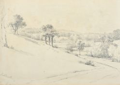Cornelius Varley (1781-1873), 'View of Kidbrooke', pencil, signed, inscribed and dated 1812, 9" x