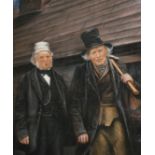 19th Century English School, 'Two John Oddys, Father and Son, the Old Smithy Forge', pastel, 21" x
