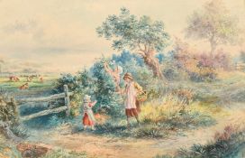Circle of Myles Birket Foster, 'A Kentish Cottage', 5" x 7.5" (13 x 19cm), and 'Gathering