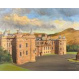 Peter St. Clair Merriman (20th Century), 'Holyrood Palace, Edinburgh', oil on canvas, signed, 16"