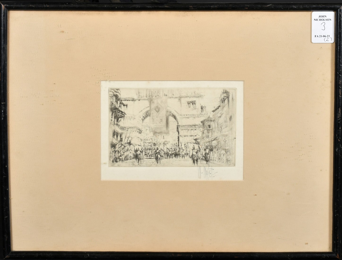 William Walcot (1874-1943), 'The First Temple to Jupiter', etching, signed in pencil, 5" x 7" (13 - Image 3 of 5