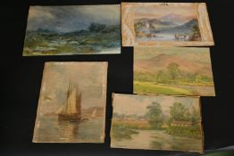Philip Osment (1861-1947), a collection of four unframed watercolours along with six unframed