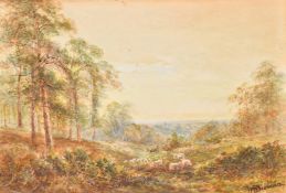 Alfred Montague (late 19th Century), a pair of landscapes watercolour, one signed, 6" x 9" (15 x