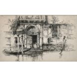 Andrew Fairbairn Affleck (1874-1935), 'A Venetian Doorway', etching, signed in pencil, 6" x 10" (