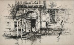 Andrew Fairbairn Affleck (1874-1935), 'A Venetian Doorway', etching, signed in pencil, 6" x 10" (