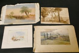 A collection of mostly 19th Century watercolours and sketches, (q).