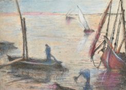 Bonello, a group of five pastel studies of Egyptian Scenes, some signed and inscribed, all around 9"
