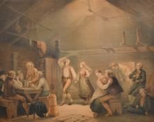 After Adolph Tidemand (1814-1876) Norwegian, a pair of lithographs of figures gathered in interior