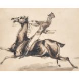 Attributed to Francis Grant (1803-1878), a gentleman rider on horseback travelling at speed, ink and