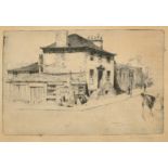 David Young Cameron (1865-1945) Scottish, 'Mansion House, North Street', etching, signed in