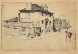 David Young Cameron (1865-1945) Scottish, 'Mansion House, North Street', etching, signed in