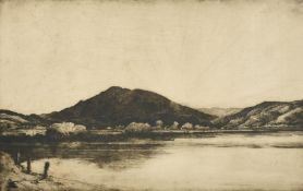 John George Mathieson (Early 20th Century), an etching of a Loch scene, signed in pencil, 9" x 13.5"