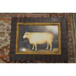 Farm animals, colour prints, a set of six uniformly framed and glazed.