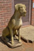 A large and impressive composite model of a seated great dane (115cm high).