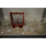 A good large cut glass pedestal bowl and other items.