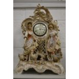 Decorative porcelain mantel clock.