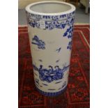 A Chinese blue and white stick stand.